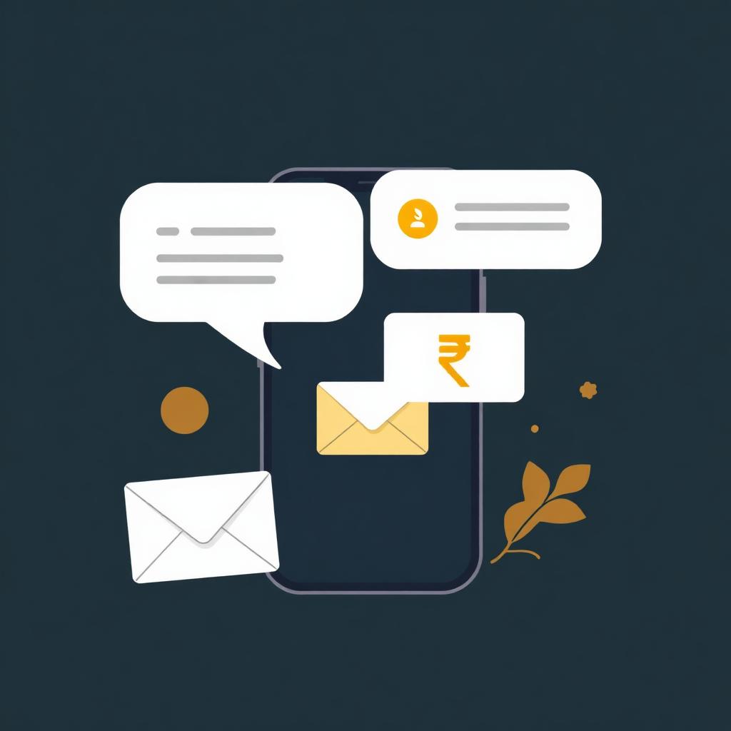 Financial tips on WhatsApp and email illustration